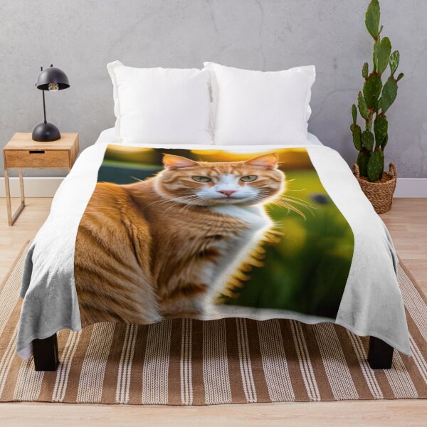 Item preview, Animals - Ginger and White Cat, Luminous Golden Hour Portrait designed and sold by DoodyPets.