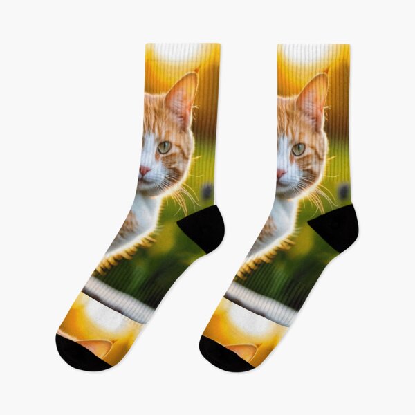Item preview, Animals - Ginger and White Cat, Luminous Golden Hour Portrait designed and sold by DoodyPets.