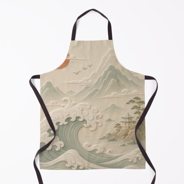 Item preview, Japanese Wave & Mountain Relief Landscape designed and sold by TheSlowShore.