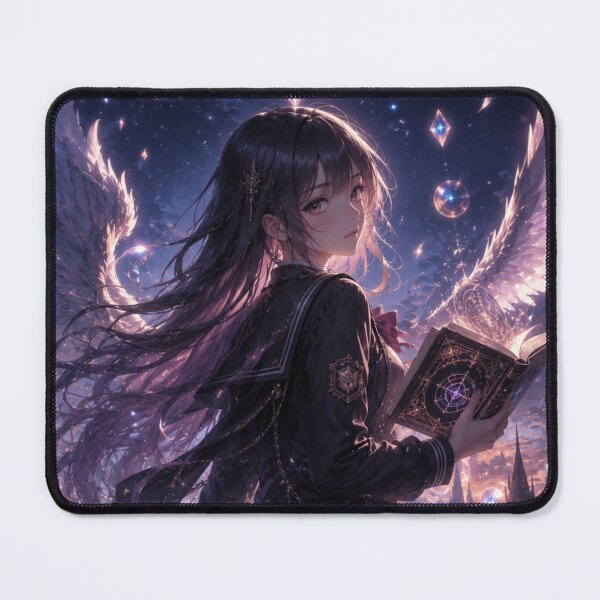Item preview, Fantasy Anime Schoolgirl with Angel Wings designed and sold by Pond21.