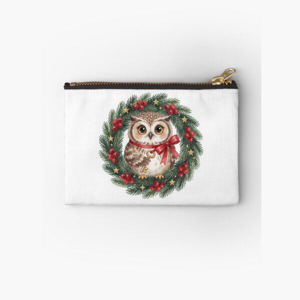 Item preview, Owl Christmas Wreath Sticker | Winter Woodland Owl designed and sold by AillustriaAK.