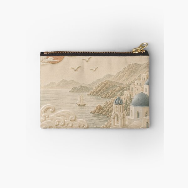 Item preview, Santorini Wave & Mountain Relief Landscape designed and sold by TheSlowShore.
