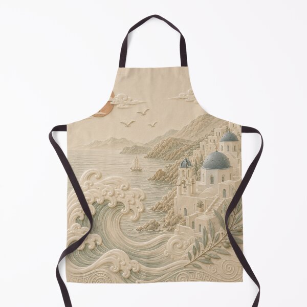 Item preview, Santorini Wave & Mountain Relief Landscape designed and sold by TheSlowShore.