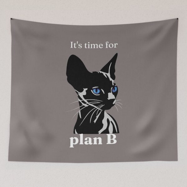Item preview, Devon Rex Cat Plan B Shirt - Funny Gray Cat Humor Tee designed and sold by DesignVaultLab.