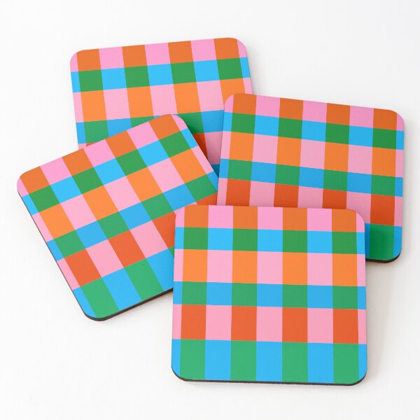 Item preview, Pink, Orange, Green and Blue Grid Check designed and sold by OneThreeSix.