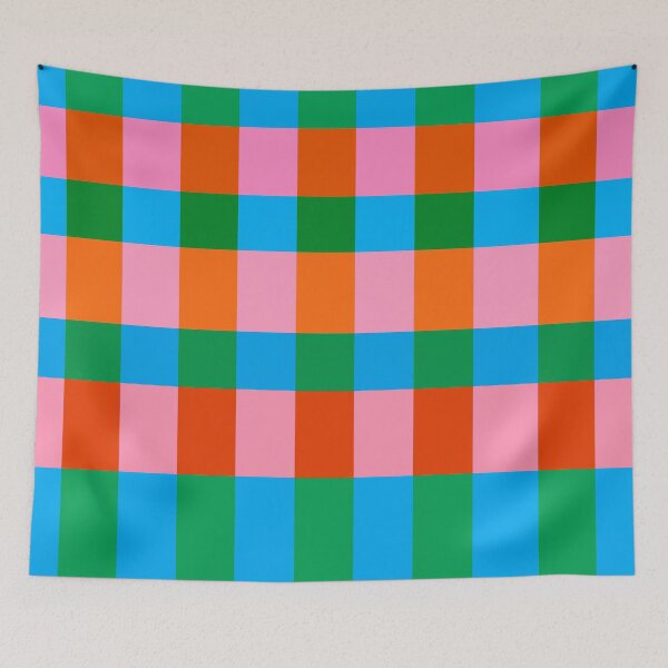 Item preview, Pink, Orange, Green and Blue Grid Check designed and sold by OneThreeSix.