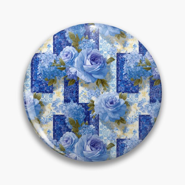 Item preview, Classic Light Blue Rose And Royal Blue Vintage Patchwork designed and sold by igraphixart.