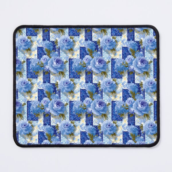 Item preview, Classic Light Blue Rose And Royal Blue Vintage Patchwork designed and sold by igraphixart.