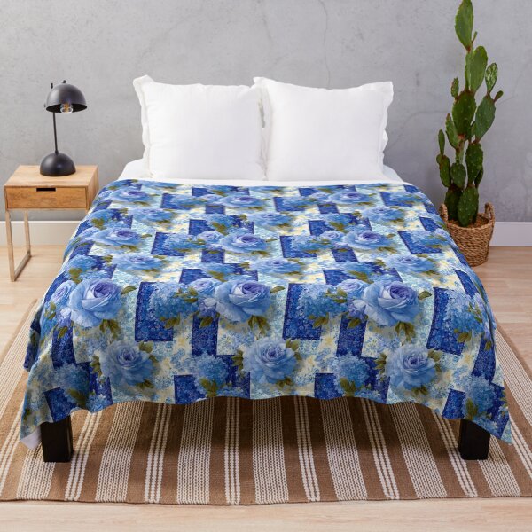 Item preview, Classic Light Blue Rose And Royal Blue Vintage Patchwork designed and sold by igraphixart.