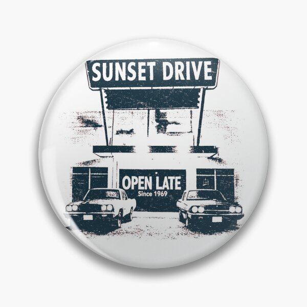 Item preview, 1969 Route Sunset Drive-In Garage Distressed Vintage designed and sold by EdGraphy.