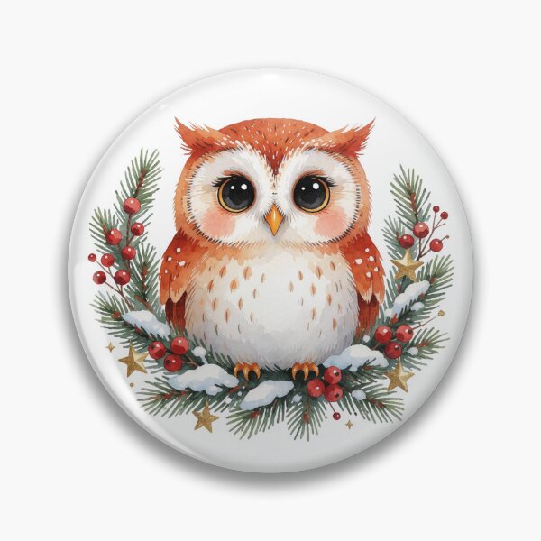 Item preview, Owl Christmas Wreath Sticker | Winter Woodland Owl designed and sold by AillustriaAK.