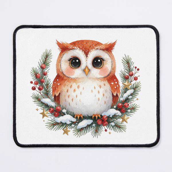 Item preview, Owl Christmas Wreath Sticker | Winter Woodland Owl designed and sold by AillustriaAK.