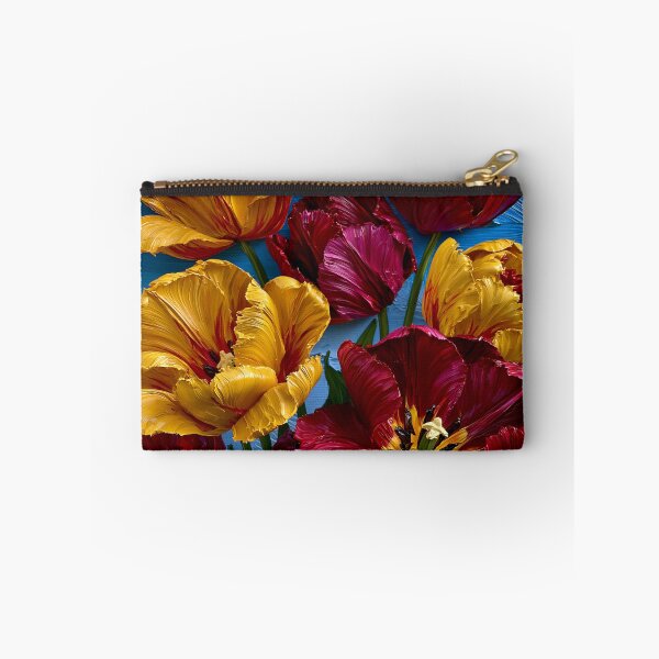 Item preview, Crimson & Gold Tulip Bloom – Bold Painterly Floral Art designed and sold by VelvetThornsArt.