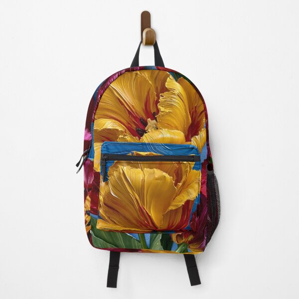 Item preview, Crimson & Gold Tulip Bloom – Bold Painterly Floral Art designed and sold by VelvetThornsArt.