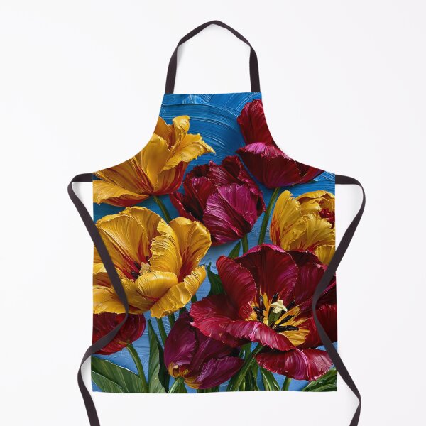Item preview, Crimson & Gold Tulip Bloom – Bold Painterly Floral Art designed and sold by VelvetThornsArt.