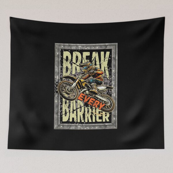 Item preview, Break Every Barrier Motocross Rider Vintage Graphic T-Shirt designed and sold by MR-GOLDEN.