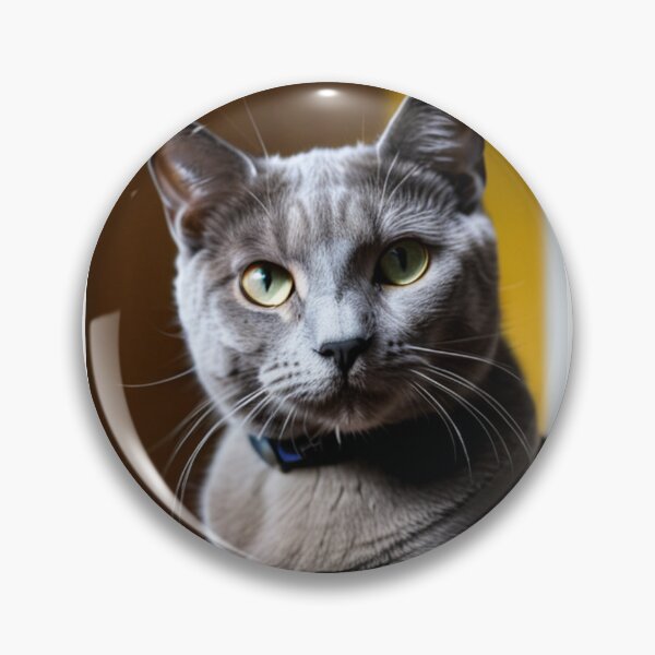 Item preview, Animals - Grey Cat with Amber Eyes, Elegant Feline Portrait designed and sold by DoodyPets.