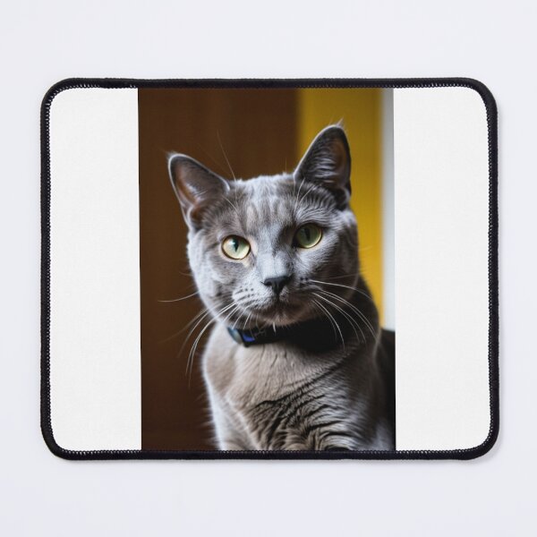 Item preview, Animals - Grey Cat with Amber Eyes, Elegant Feline Portrait designed and sold by DoodyPets.