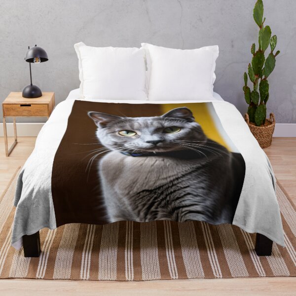 Item preview, Animals - Grey Cat with Amber Eyes, Elegant Feline Portrait designed and sold by DoodyPets.