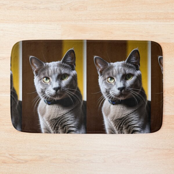 Item preview, Animals - Grey Cat with Amber Eyes, Elegant Feline Portrait designed and sold by DoodyPets.