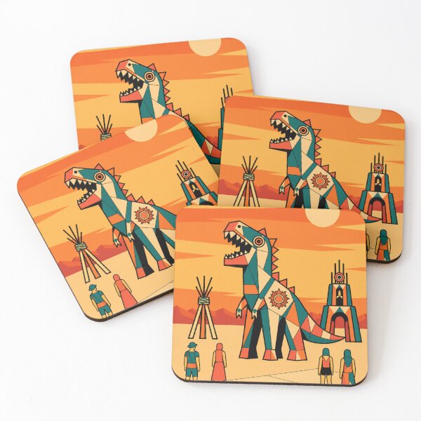 Item preview, Geometric Desert Dinosaur Sunset – Festival Poster Art designed and sold by Lyfeinsights.
