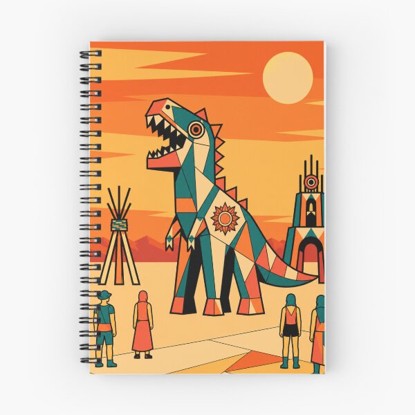 Item preview, Geometric Desert Dinosaur Sunset – Festival Poster Art designed and sold by Lyfeinsights.