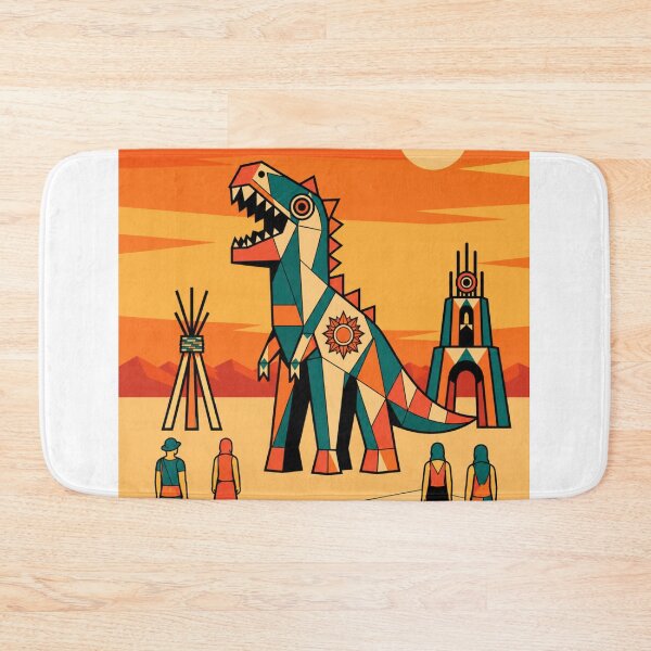 Item preview, Geometric Desert Dinosaur Sunset – Festival Poster Art designed and sold by Lyfeinsights.