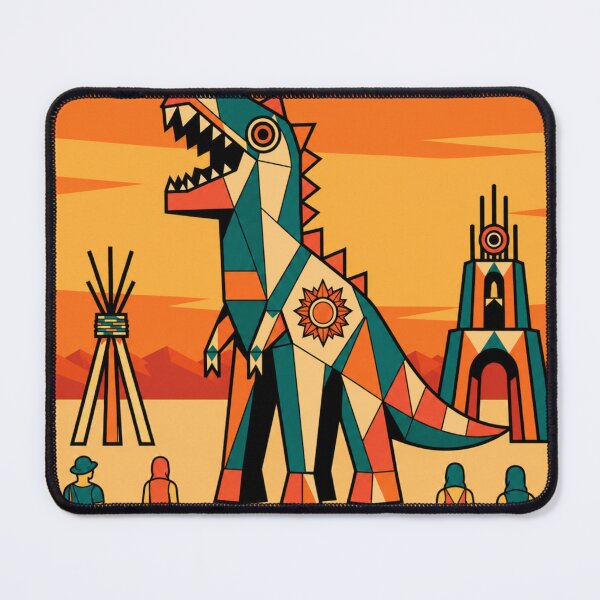 Item preview, Geometric Desert Dinosaur Sunset – Festival Poster Art designed and sold by Lyfeinsights.
