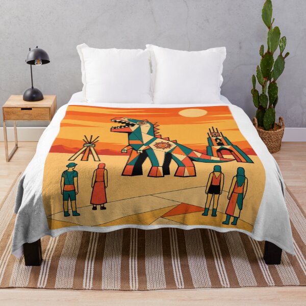 Item preview, Geometric Desert Dinosaur Sunset – Festival Poster Art designed and sold by Lyfeinsights.