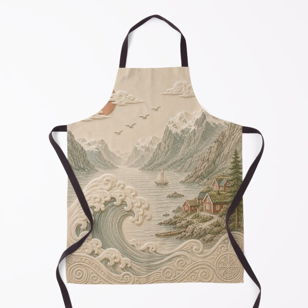 Item preview, Nordic Coastal Wave Relief Art designed and sold by TheSlowShore.