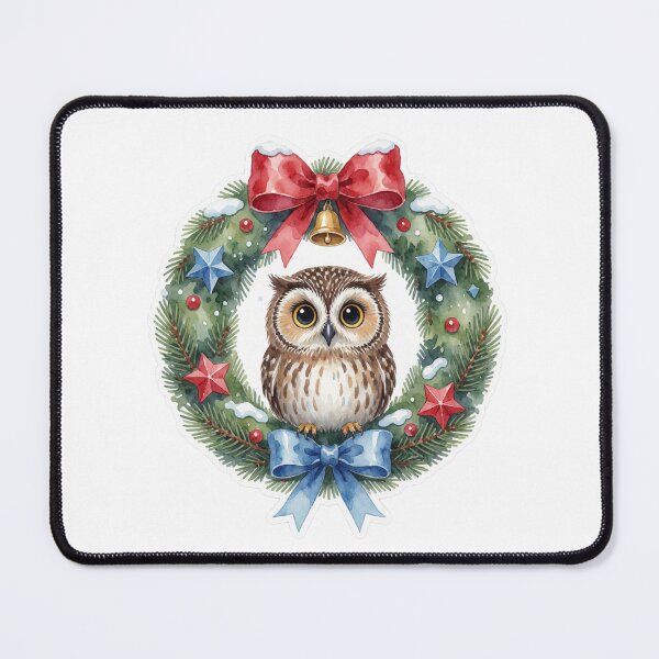 Item preview, Owl Christmas Wreath Sticker | Winter Woodland Owl designed and sold by AillustriaAK.