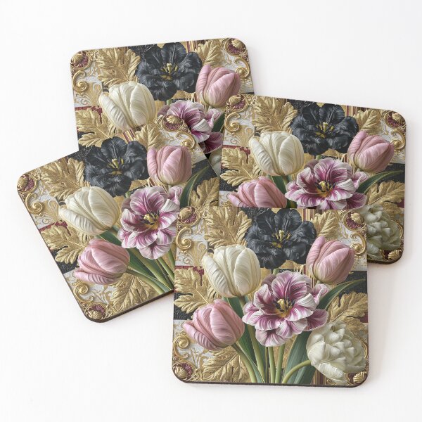 Item preview, Gilded Tulip Opulence – Luxury Art Nouveau Floral Art designed and sold by VelvetThornsArt.