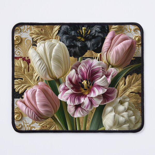 Item preview, Gilded Tulip Opulence – Luxury Art Nouveau Floral Art designed and sold by VelvetThornsArt.