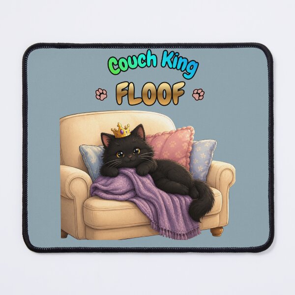Item preview, Couch King FLOOF – Cute Black Cat Lover Design designed and sold by lumar23.