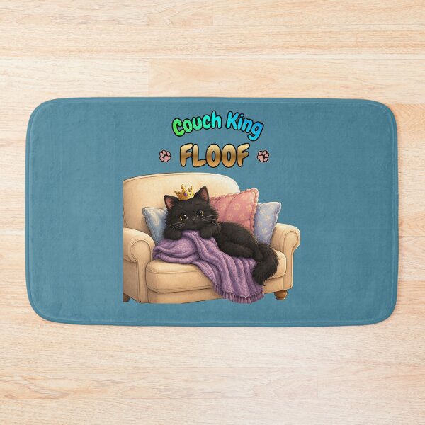 Item preview, Couch King FLOOF – Cute Black Cat Lover Design designed and sold by lumar23.