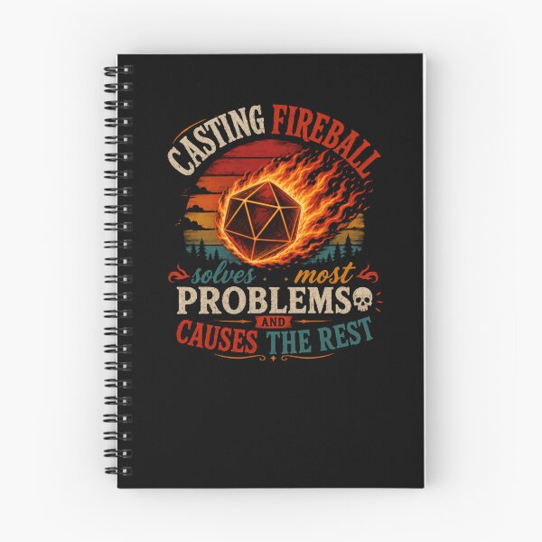 Item preview, Casting Fireball Solves Most Problems And Causes The Rest Dungeons Dragons Tabletop RPG Gamer D20 Player designed and sold by RetroMini2026.