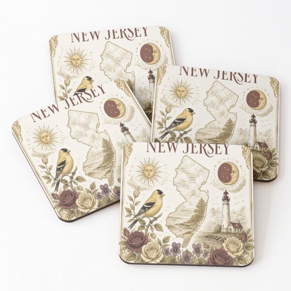Item preview, New Jersey State Shirt, Vintage Ivory Goldfinch Tee, Lighthouse Graphic, NJ Pride Gift, Botanical State T-Shirt designed and sold by SunnyDesign82.