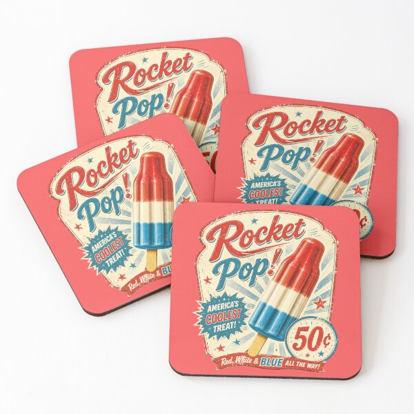 Item preview, Retro Rocket Pop Bomb Pop – Red White Blue Popsicle Vintage Summer Design designed and sold by shorethings.