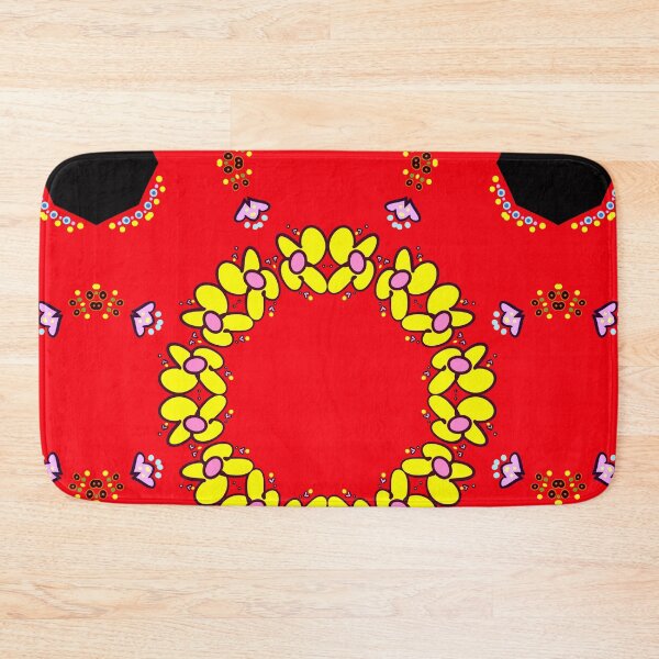 Item preview, Red and Yellow Flower Ring Mandala Pattern designed and sold by Tinsleybluebell.
