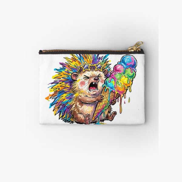 Item preview, Cute Chaotic Hedgehog Brain Freeze Vibrant Neon Marker Drawing Graphic designed and sold by Thanakorn Prasing.