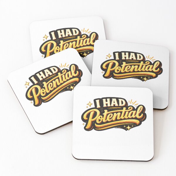 Item preview, I Had Potential Funny Sarcastic Quote Retro Typography T-Shirt Design designed and sold by CreativeNest Prints.