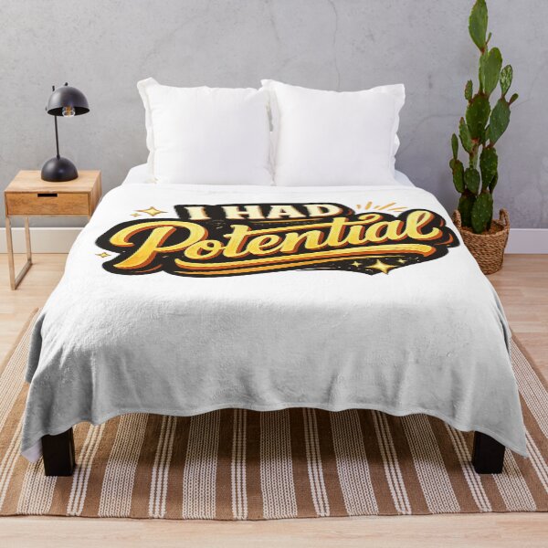 Item preview, I Had Potential Funny Sarcastic Quote Retro Typography T-Shirt Design designed and sold by CreativeNest Prints.