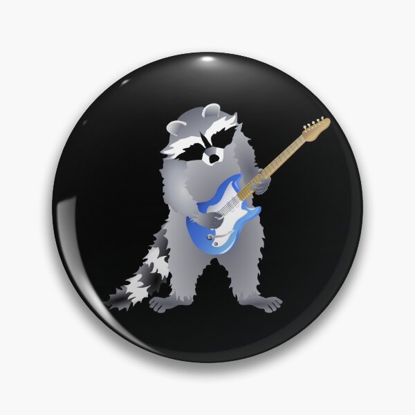 Item preview, Raccoon Playing Right Handed, Blue Electric Guitar designed and sold by Adamo-illustration.