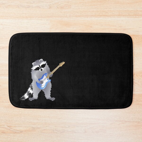 Item preview, Raccoon Playing Right Handed, Blue Electric Guitar designed and sold by Adamo-illustration.