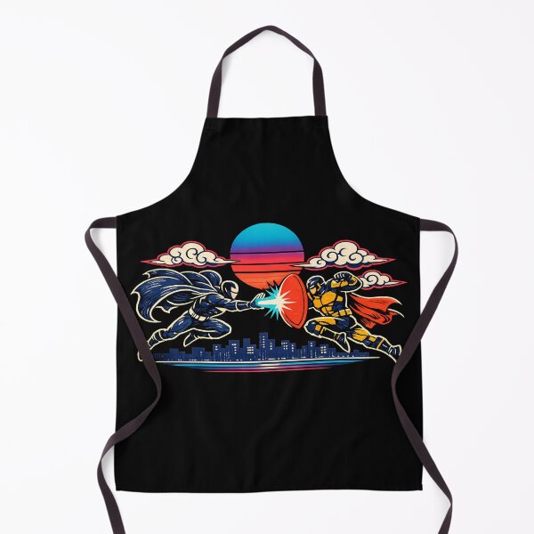Item preview, Neon Retro Synthwave Ukiyo‑E Superhero Showdown designed and sold by KungPowUnicorn.