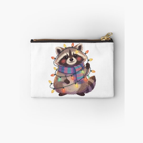 Item preview, Cute Raccoon Christmas Lights Sticker | Holiday Woodland Animal designed and sold by AillustriaAK.