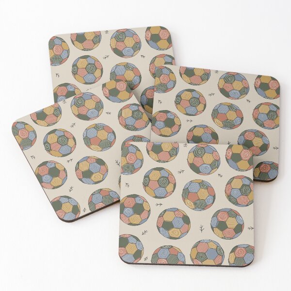 Item preview, Boho Soccer Ball Pattern - Earthy Multicolour Football Print designed and sold by  Boho Vibes Studio.
