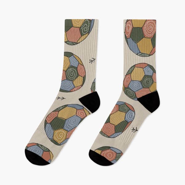 Item preview, Boho Soccer Ball Pattern - Earthy Multicolour Football Print designed and sold by  Boho Vibes Studio.