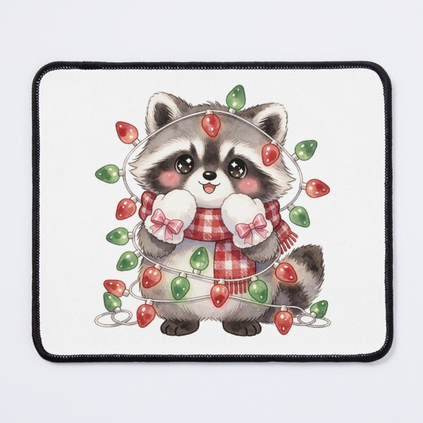 Item preview, Cute Raccoon Christmas Lights Sticker | Holiday Woodland Animal designed and sold by AillustriaAK.