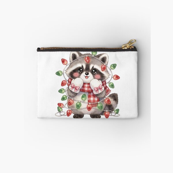 Item preview, Cute Raccoon Christmas Lights Sticker | Holiday Woodland Animal designed and sold by AillustriaAK.